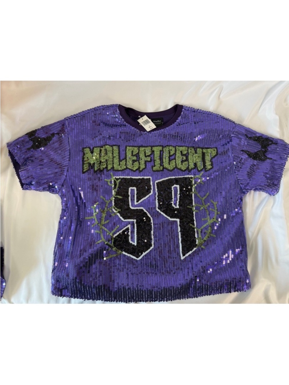 Her Universe Purple Sequin Short Sleeve Jersey with Black '59' Graphic - Picture 6 of 9